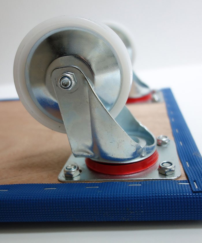 Non-slip coating Dolly,4``PP castor with steel cover-292