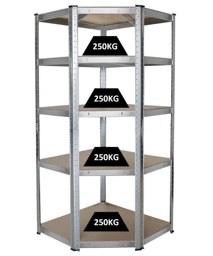 Powder Coated Corner Shelving 80-275kg Capacity 5Layer Slotted Corner Shelving Unit (复制)-436