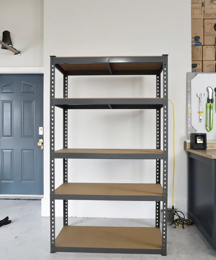 5-Layer Selective Pallet Medium Duty Rack Steel Metal Unit Storage System for Garages Basements Warehouses Carton Packed-444