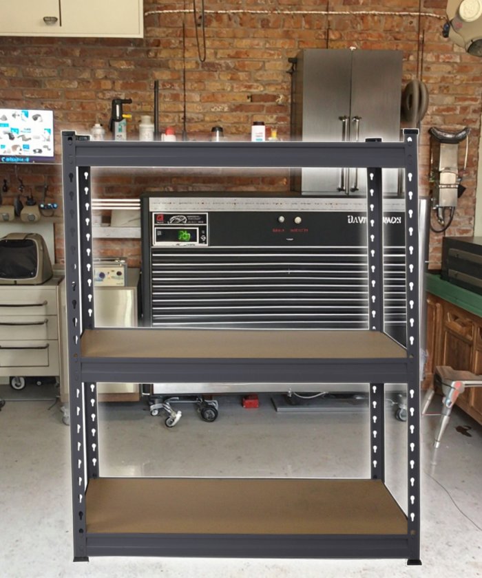 3 tier Light Duty  Shelving Steel Metal shelf Unit Storage shelves holder for home storage  Basements Warehouses used-457