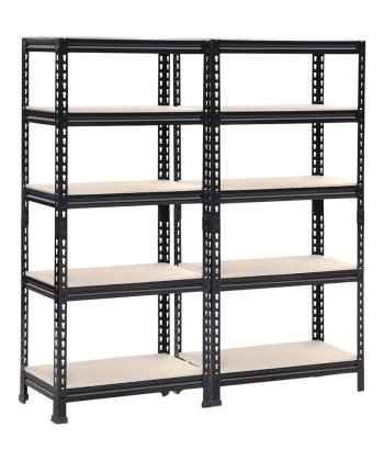 5-Layer Selective Pallet Medium Duty Rack Steel Metal Unit Storage System for Garages Basements Warehouses Carton Packed